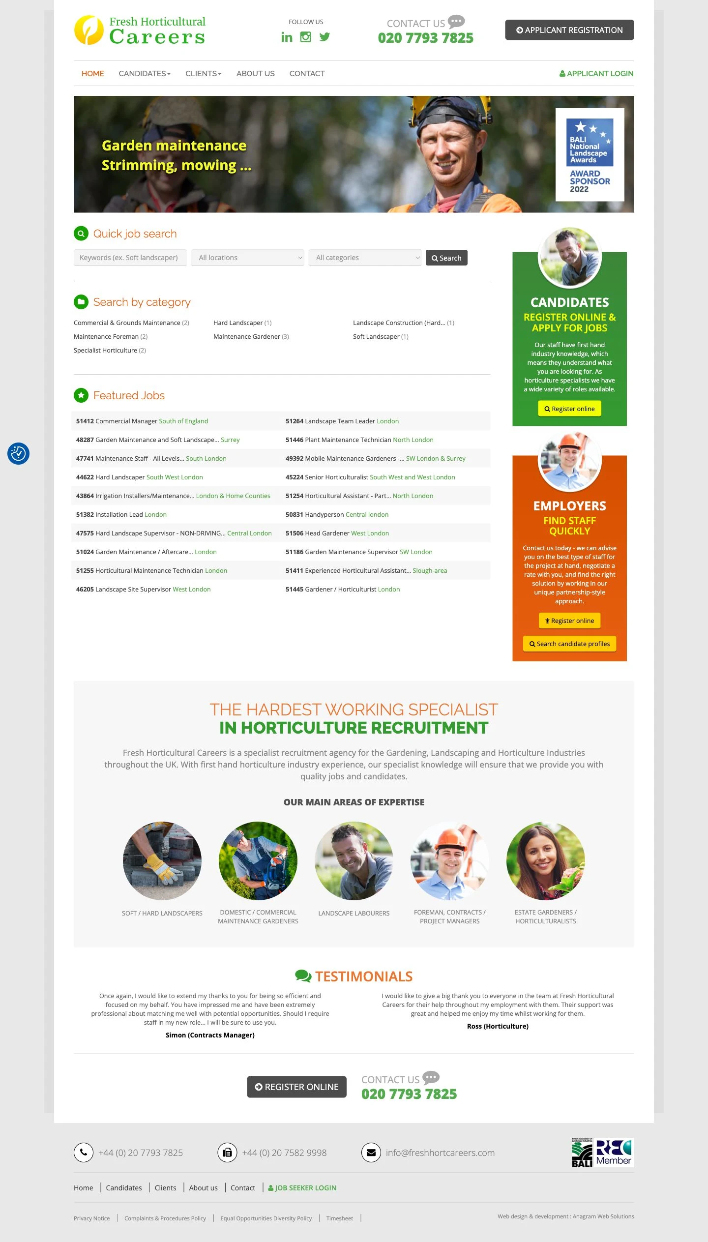 Aperçu du projet Fresh Horticultural Careers