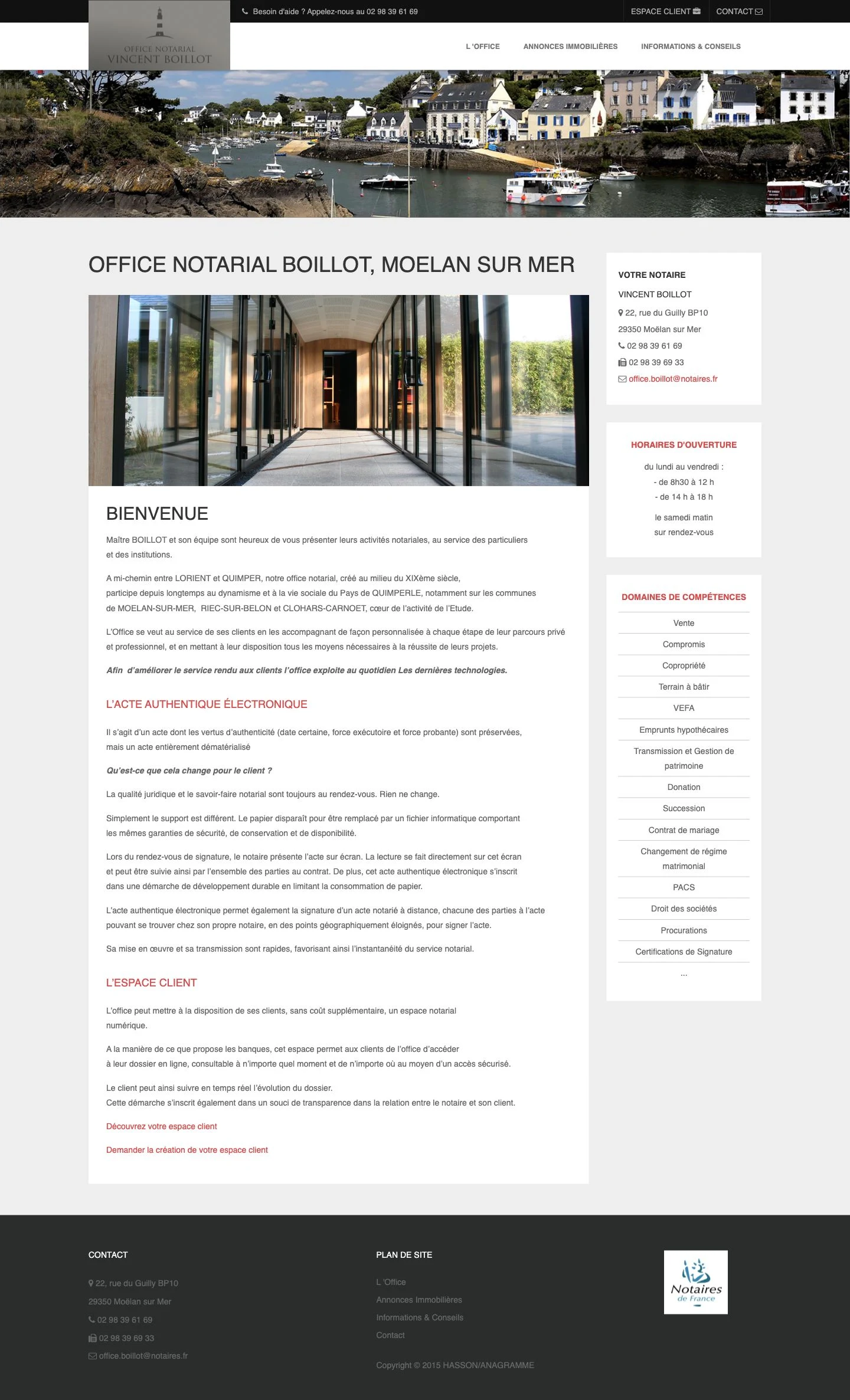 Aperçu du projet Notaire Moëlan