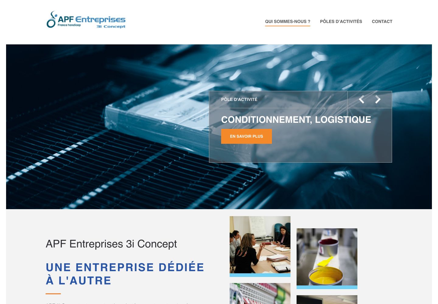 APF Entreprises 3i Concept sur ordinateur