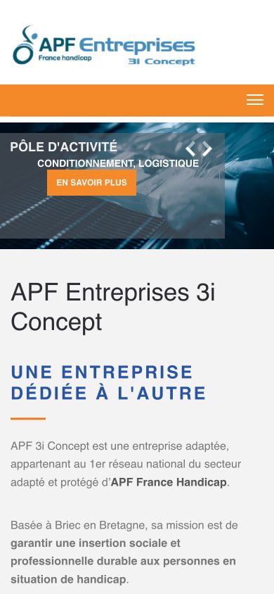 APF Entreprises 3i Concept sur smartphone