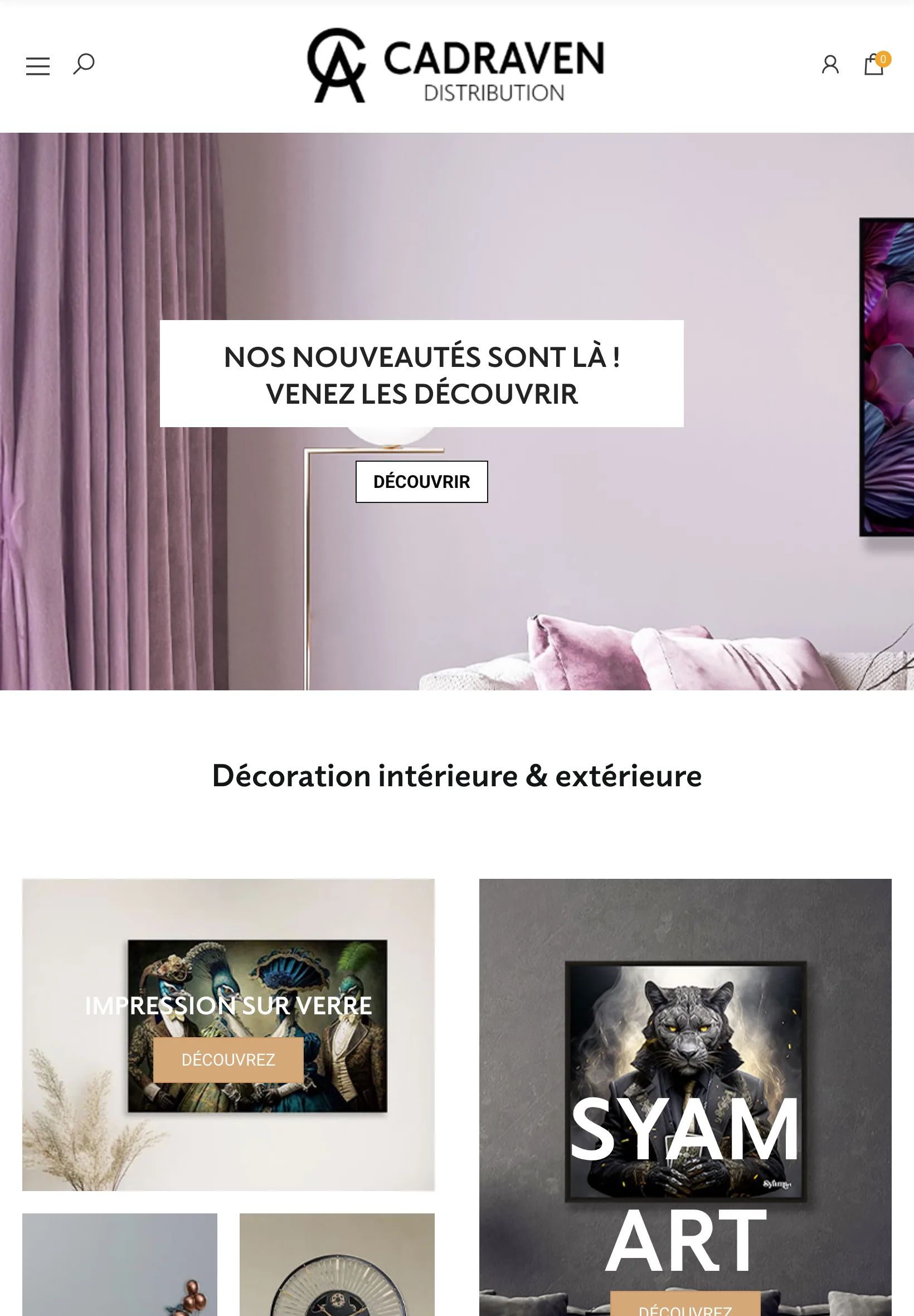 Cadraven Distribution sur tablette