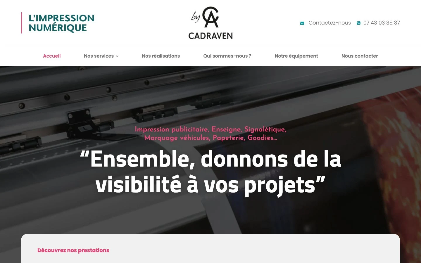 Cadraven Impression sur ordinateur