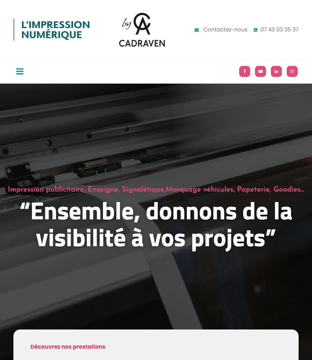 Cadraven Impression sur tablette