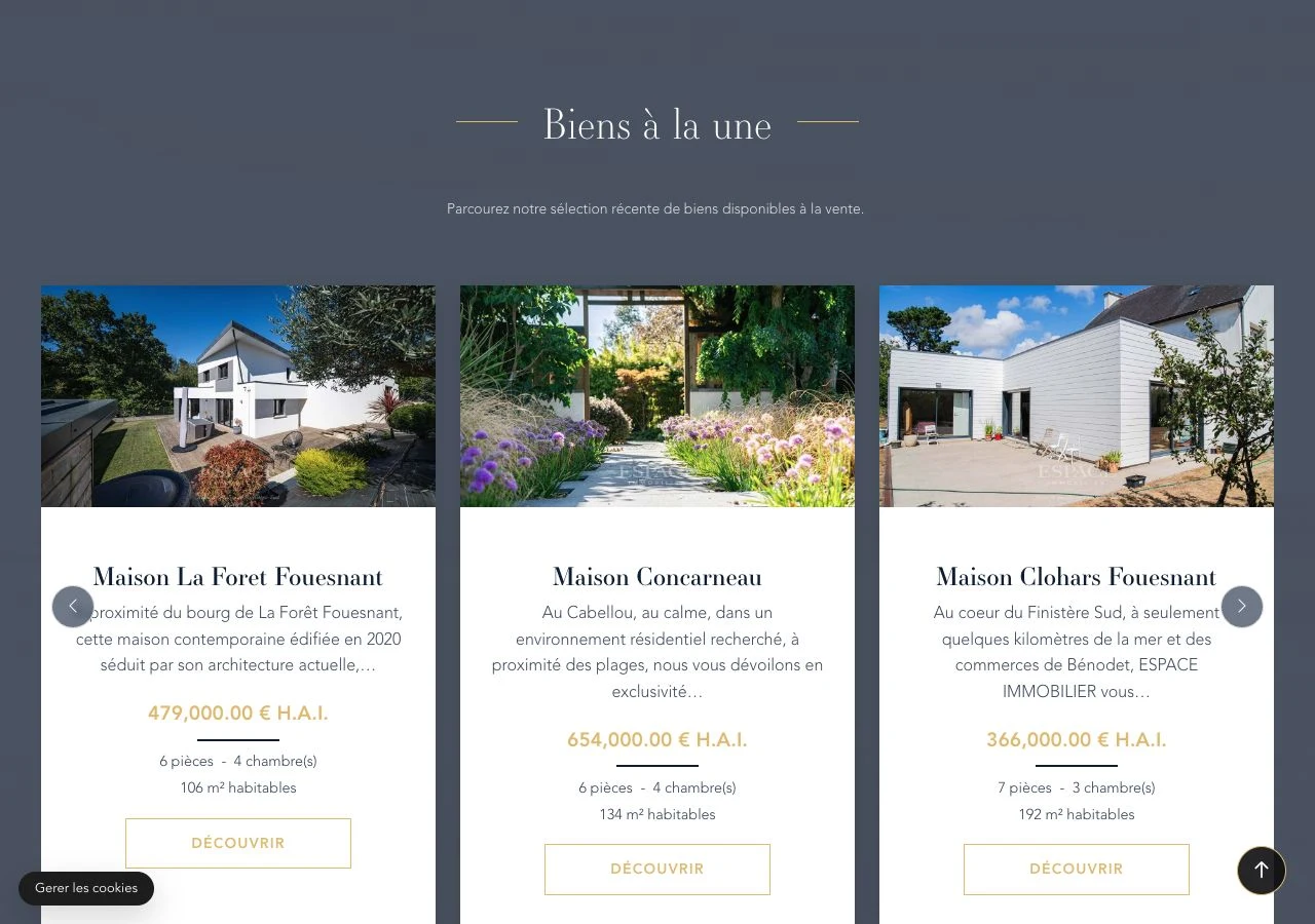 Espace Immobilier 29 Sud sur ordinateur