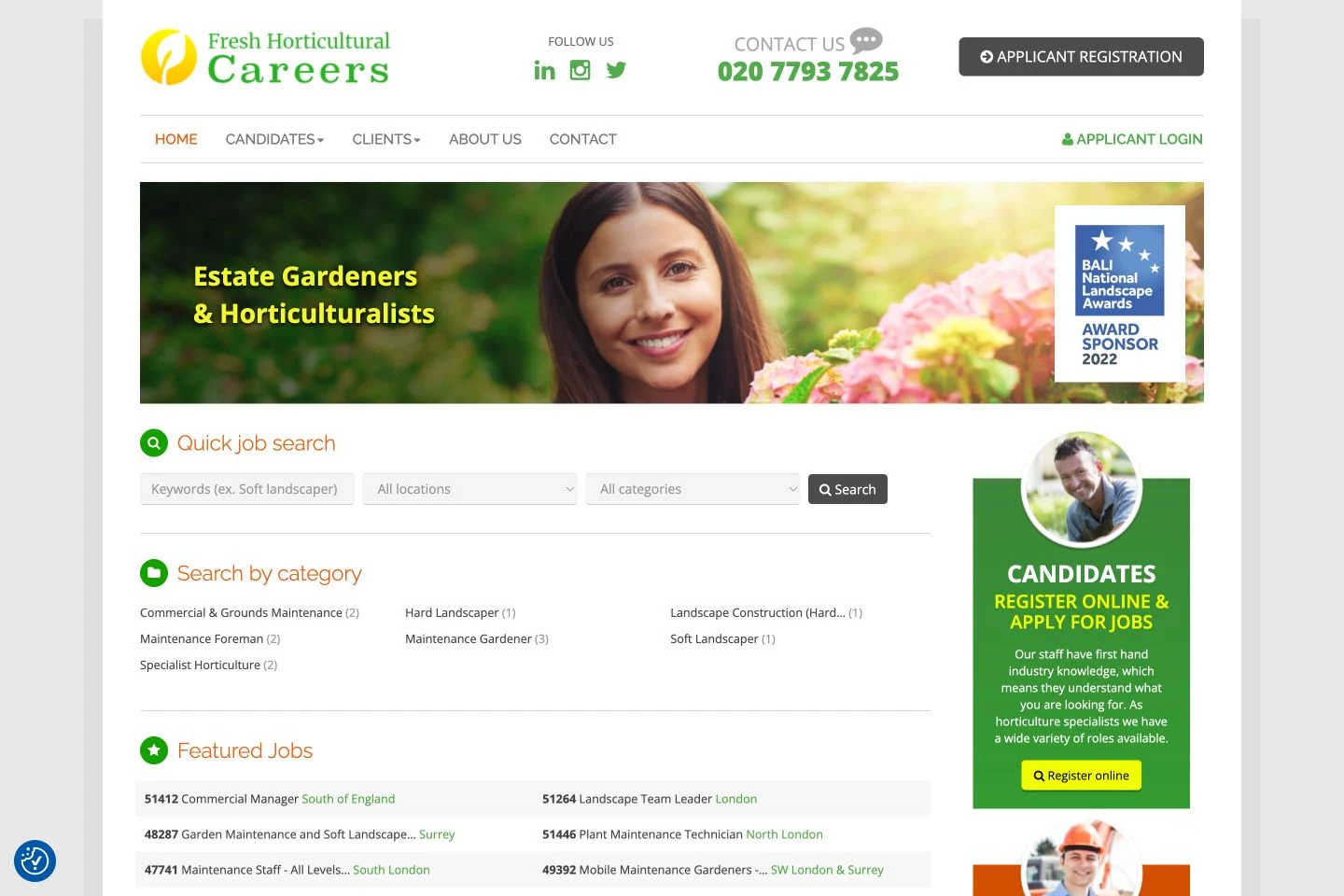 Fresh Horticultural Careers sur ordinateur