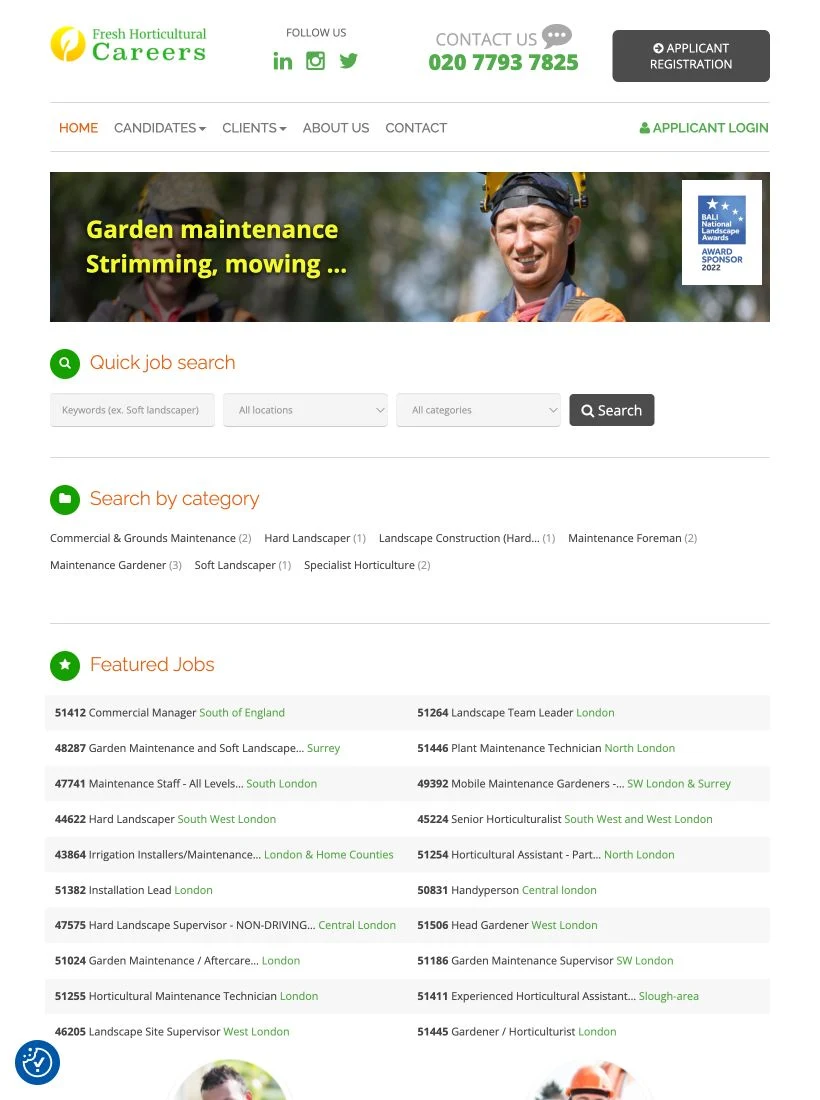 Fresh Horticultural Careers sur tablette