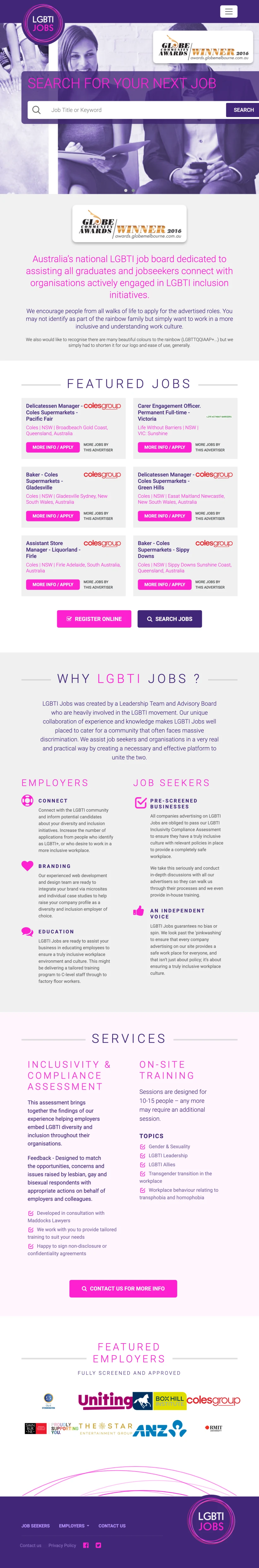 LGBTI Jobs sur tablette