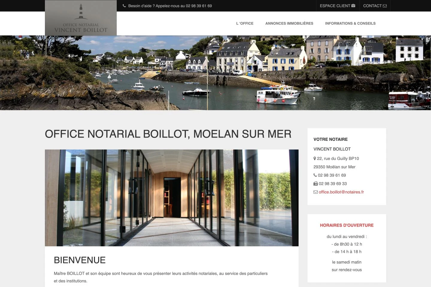 Notaire Moëlan sur ordinateur