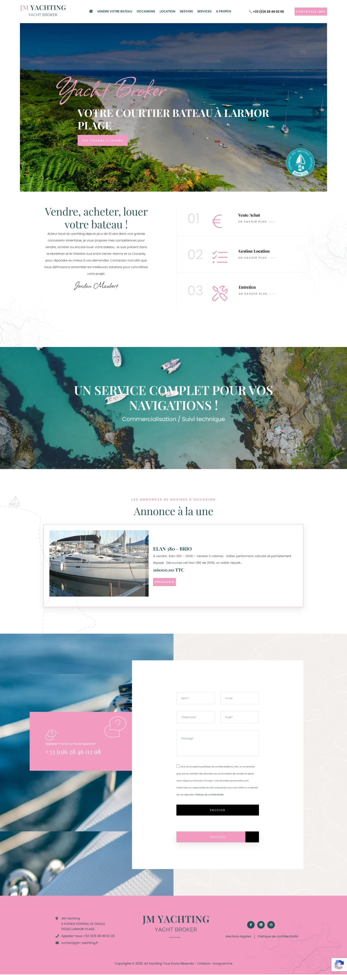 Aperçu du projet JM Yachting